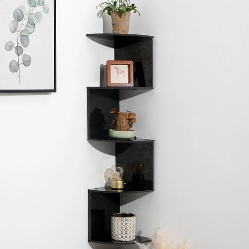 2/4/5-Tier Wooden Corner Shelf, Burlywood Storage Shelf, Boho Home Decor Floating Wall Organizer, Aesthetic Room Decoration