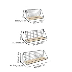 1-Piece Creative Wall Shelves, Bedroom Iron Wall-Hanging Storage Shelves, Storage Baskets, Hanging Shelves, Home Furnishing