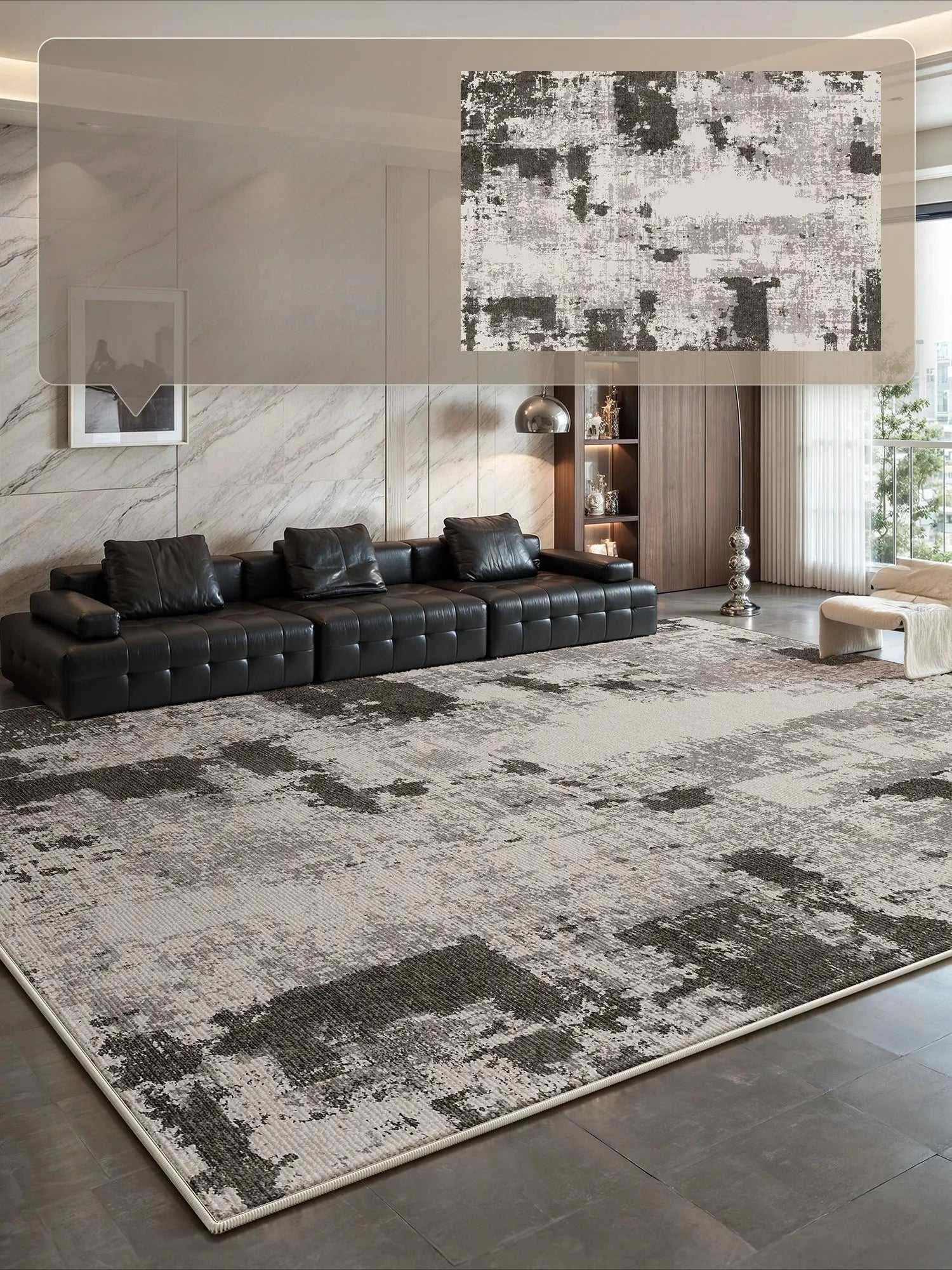 Large Living Room Decorative Washable Rug, Light Luxury Bedroom Carpet, Thick Plush Study Rug, Fluffy Soft Home Carpet