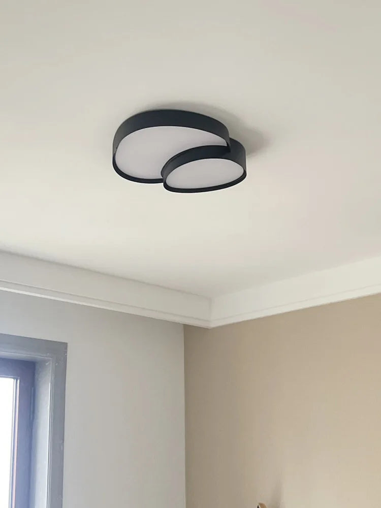 Living Room Ceiling Light, Bedroom and Dining Room Lamp, Simple Scandinavian Modern Black and White LED Home Decorative Light