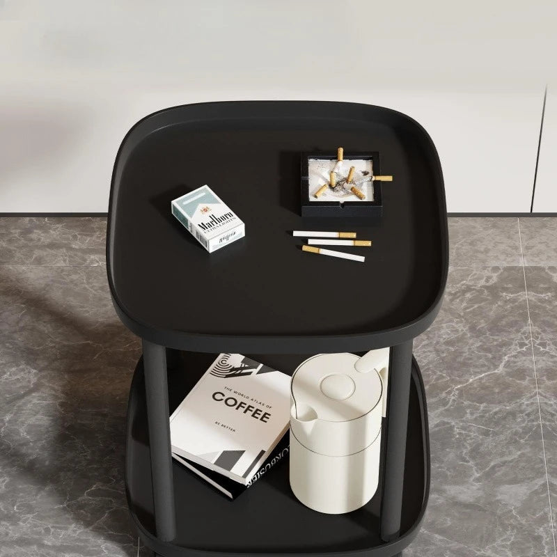 Mahjong Coffee Table, Tea Stand, Mahjong Table, Shelf, Small Side Table for Chess/Card Room, Playing Cards and Movable Tea Table