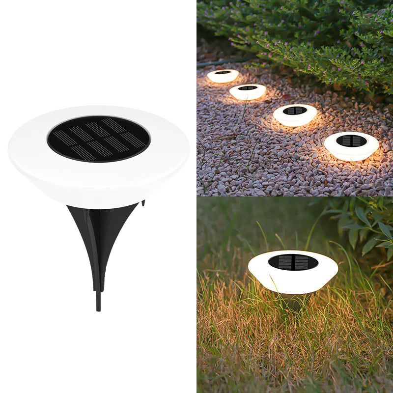 1/4-Pack Solar Ground Lights, 14-LED Waterproof Outdoor Landscape Light, LED Lawn Lamp for Garden, Pathway, Yard, Deck and Camping Decor