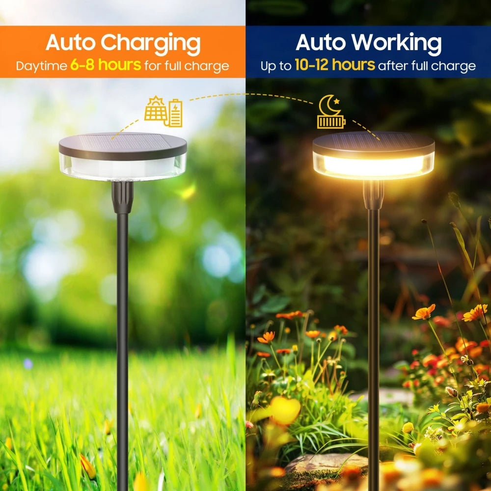 2PCS Solar Pathway Lights, Sway by Wind Solar Swaying Lights, Bright 12H IP65 Waterproof for Outdoor Yard, Path, Patio and Lawn Decor