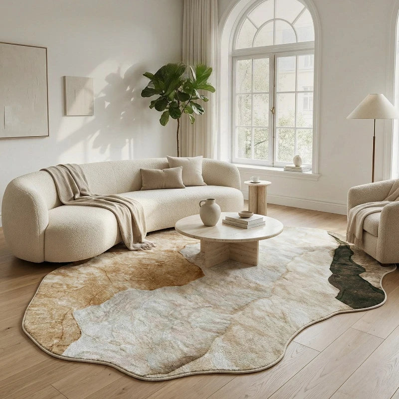 Irregular Shape Bedroom Decor Large Carpet Thick Plush Carpets for Living Room Light Luxury Cloakroom Floor Mat Fluffy Soft Rug