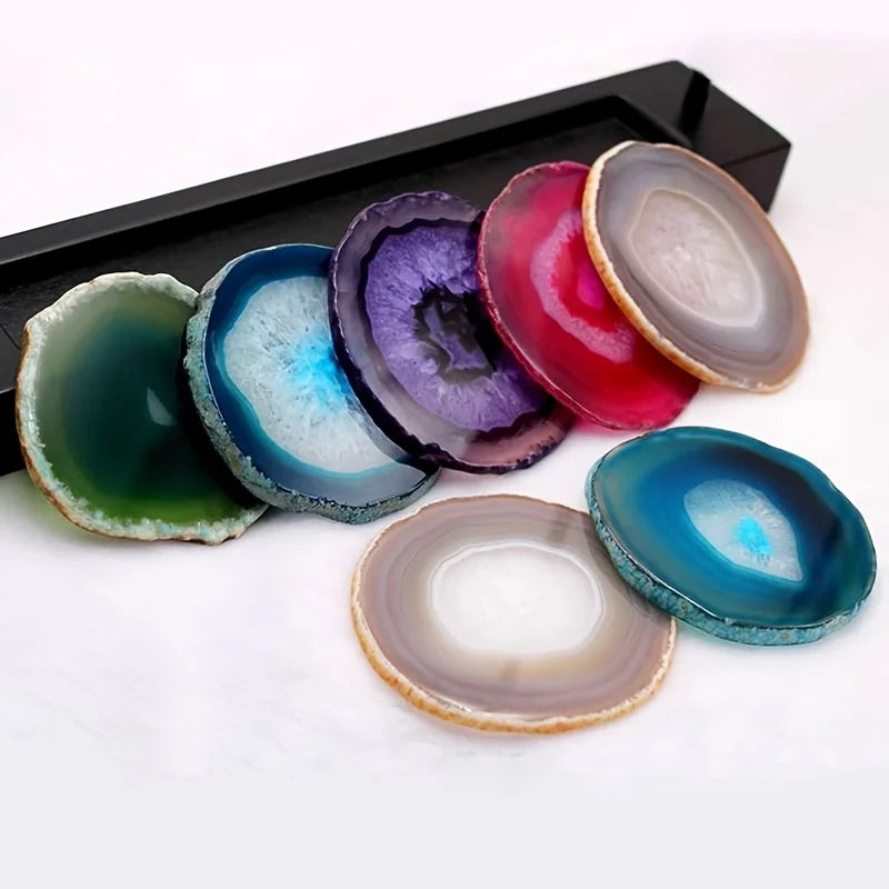 Natural crystal agate coffee mat and coaster