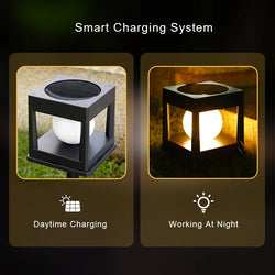 Solar Post Light, Outdoor Post Cap Lights, Solar Fence Post Lamp, Pillar Lamps, Waterproof for Wooden Posts, Patio and Camping Decor