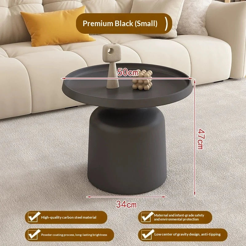 Modern Scandinavian Round Coffee Table, Luxury Minimalist Side Table for Small Spaces, Living Room, Bedroom or Bedside Use