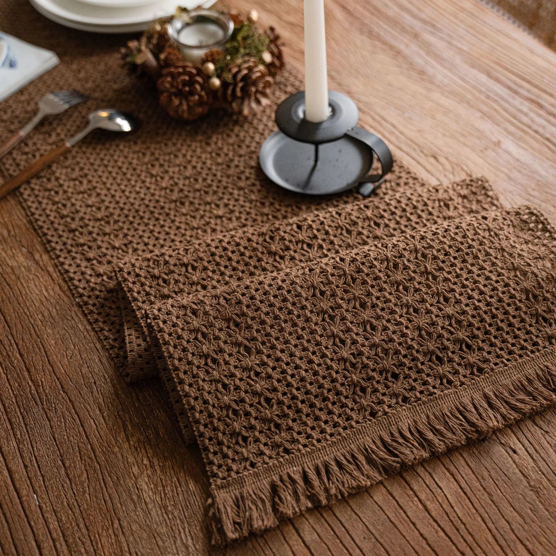 Khaki Cotton And Linen Table Runner Pure Color Woven Tablecloth Kitchen Dining Table Runners Home Table Decor