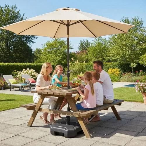 43 cm Fillable Parasol Base with Handle for 38 mm and 48 mm Parasol Poles