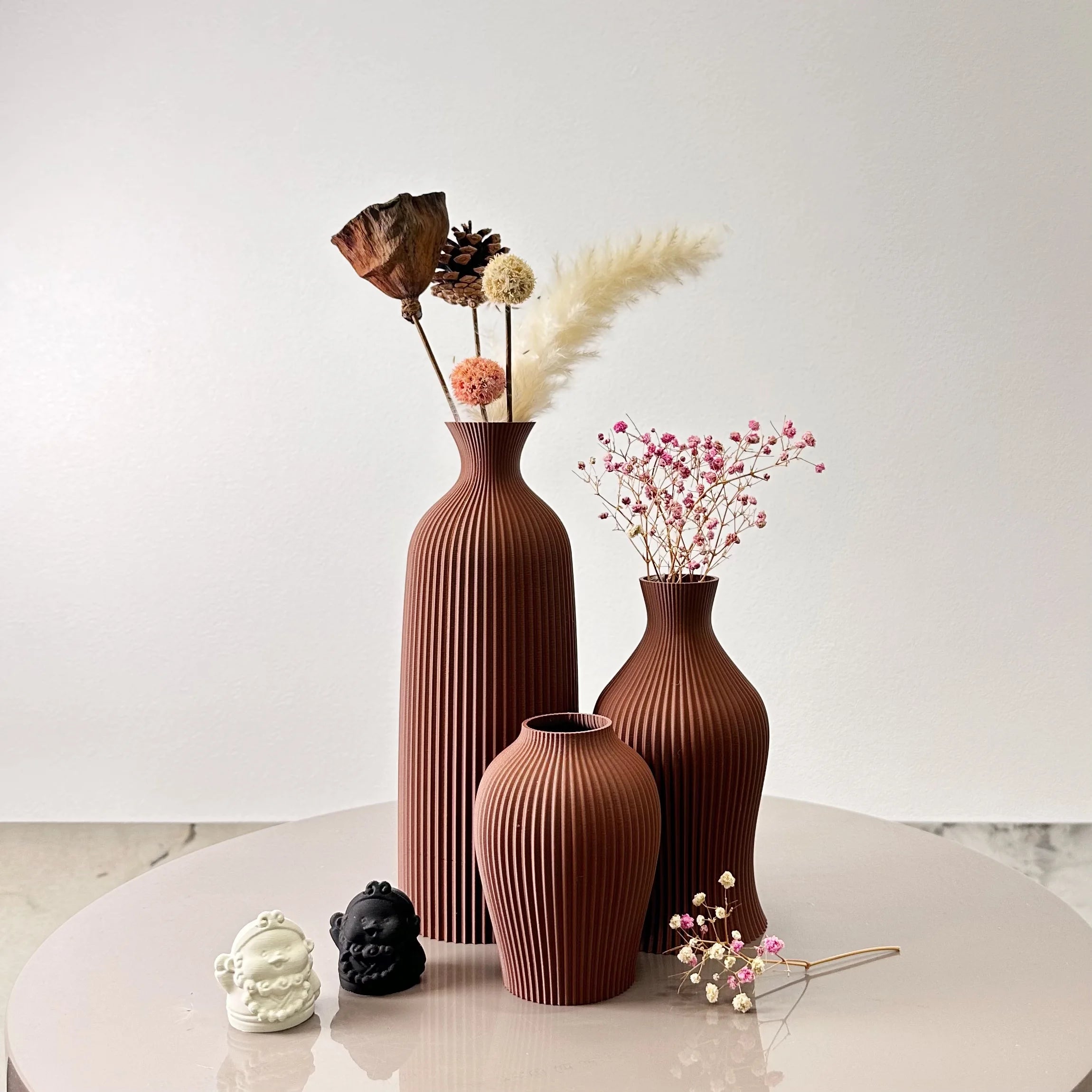 3-Piece Set of Artistic Decorative Vases, Elegant Vase Decoration, Dry Vase Ornaments for Home Decoration Ornaments, Office Vase Ornaments, Holiday Gifts