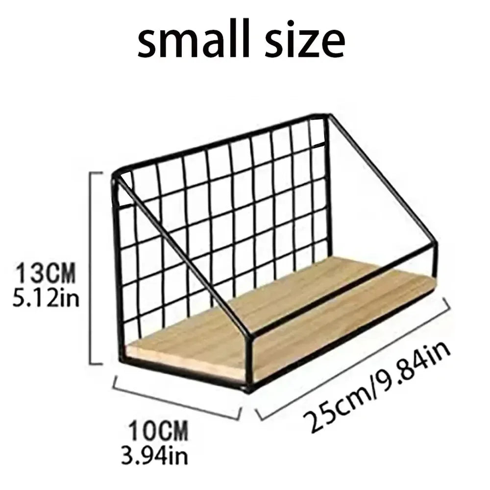 1-Piece Creative Wall Shelves, Bedroom Iron Wall-Hanging Storage Shelves, Storage Baskets, Hanging Shelves, Home Furnishing