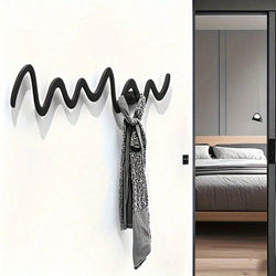 Sakeram Minimalist Wall Hooks, Black Arc Coat Key Hanger Modern Space-Saving Metal for Home Office Decor