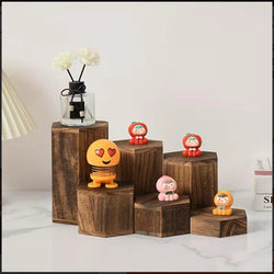 Wooden 6-piece Hexagonal Display Rack Suitable for Showcasing Jewelry and Accessories Brown Cube Storage Rack Gift Storage