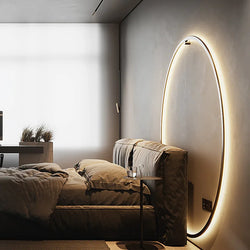 Modern Decorative LED Wall Lamp for Bedroom and Living Room, Scandinavian Design Round Ring Indoor USB Wall Sconce Lighting Fixture