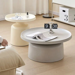 Modern Scandinavian Round Coffee Table, Luxury Minimalist Side Table for Small Spaces, Living Room, Bedroom or Bedside Use