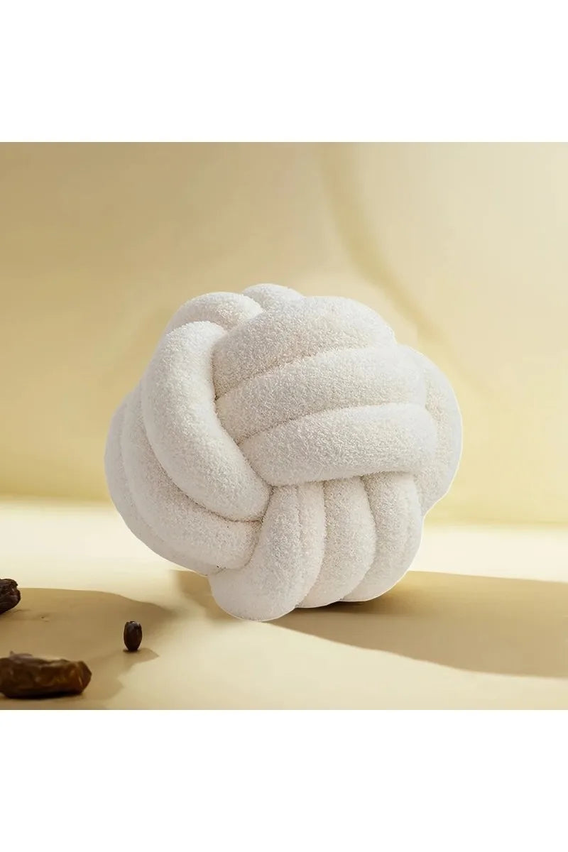 Woven Ball Pillow Knotted Cushion with Backrest Round Ball Shape Perfect for Sofa Decoration For Home Bedroom Decoration