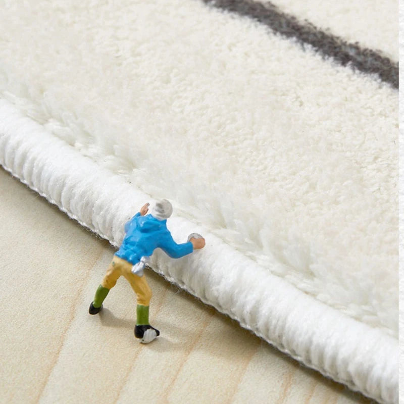 American Retro Rugs for Bedroom, Fluffy Soft Brown Plush Rug, Irregular Living Room Decorative Carpet, Large Thickened Floor Mat