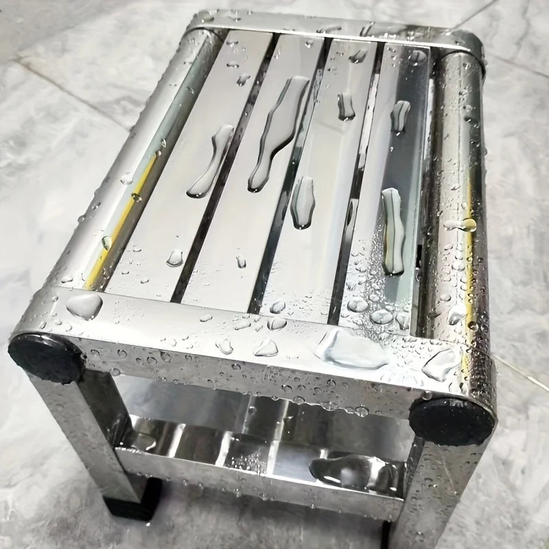 Multifunctional Stainless Steel Stool - Durable Thick and Sturdy Stool, Ideal for Living Room, Bathroom, Kitchen and Hallways