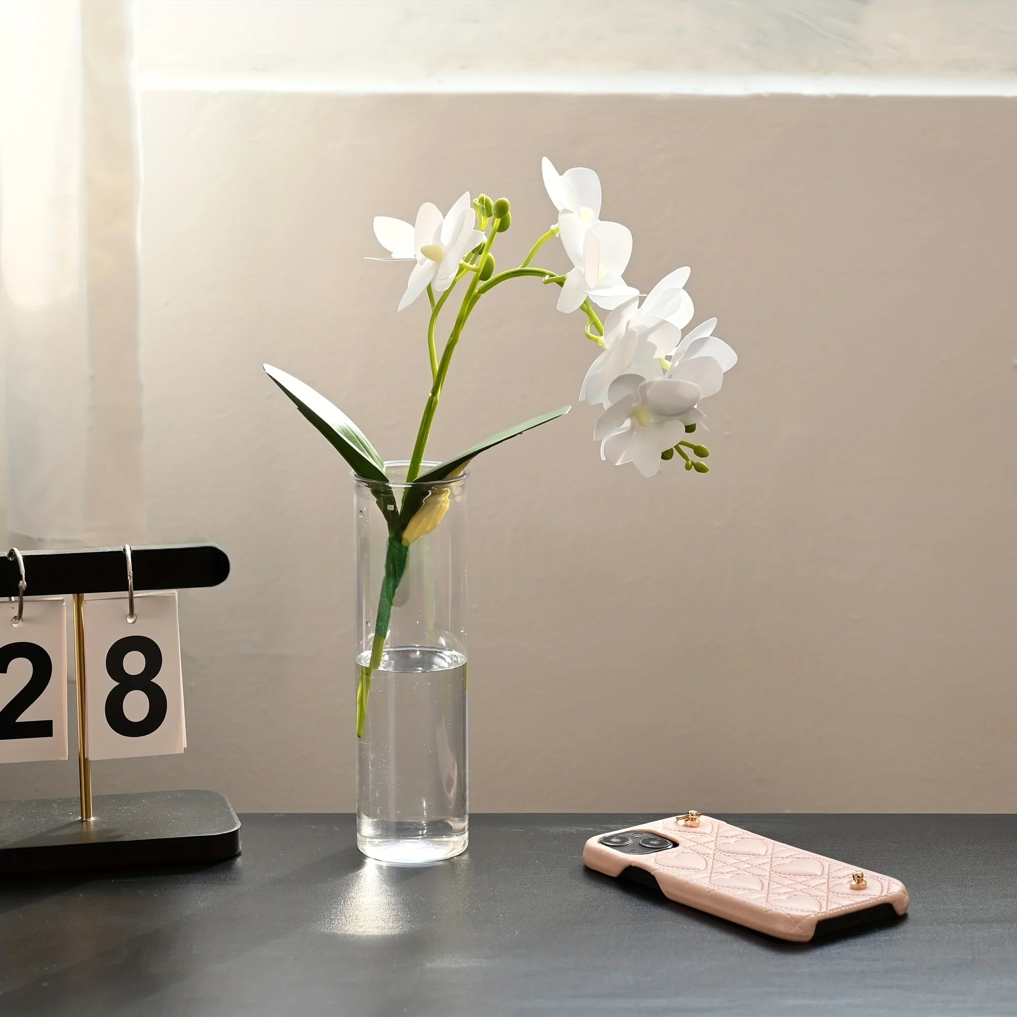 15/20 plastic cylindrical vases, high transparency vase set, suitable for simple desktop flower arrangement decoration