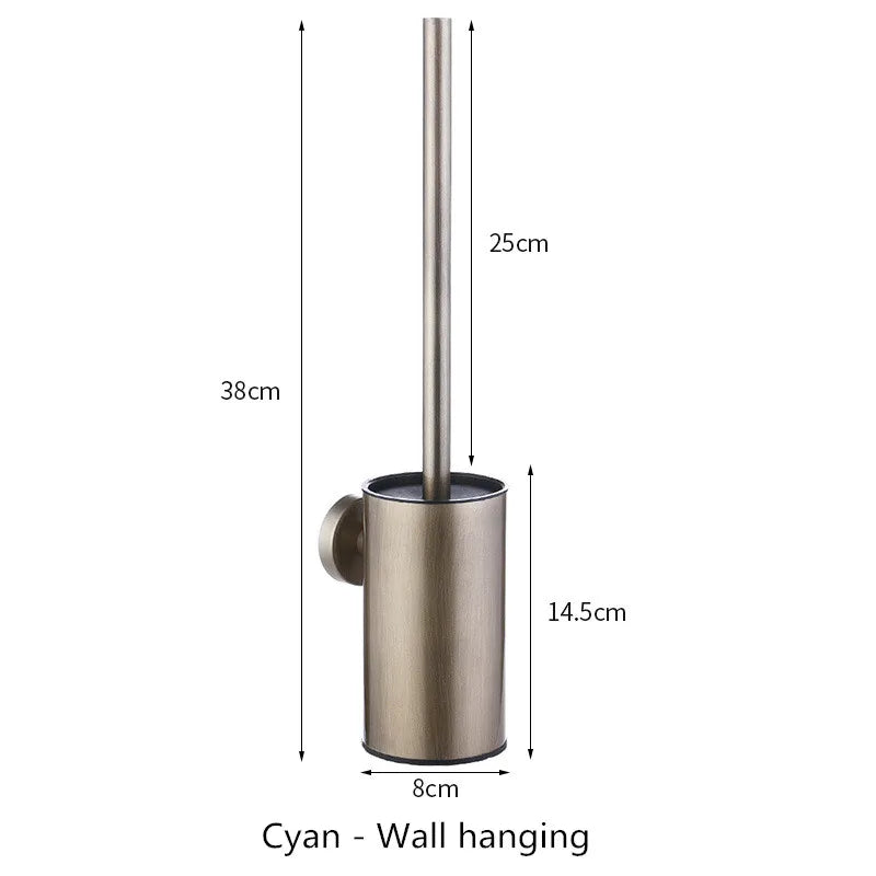Circular type Stainless Steel Toilet Brush Black Bathroom Cleaning Brush Holder with Toilet Brush Wall Mount Seven color options