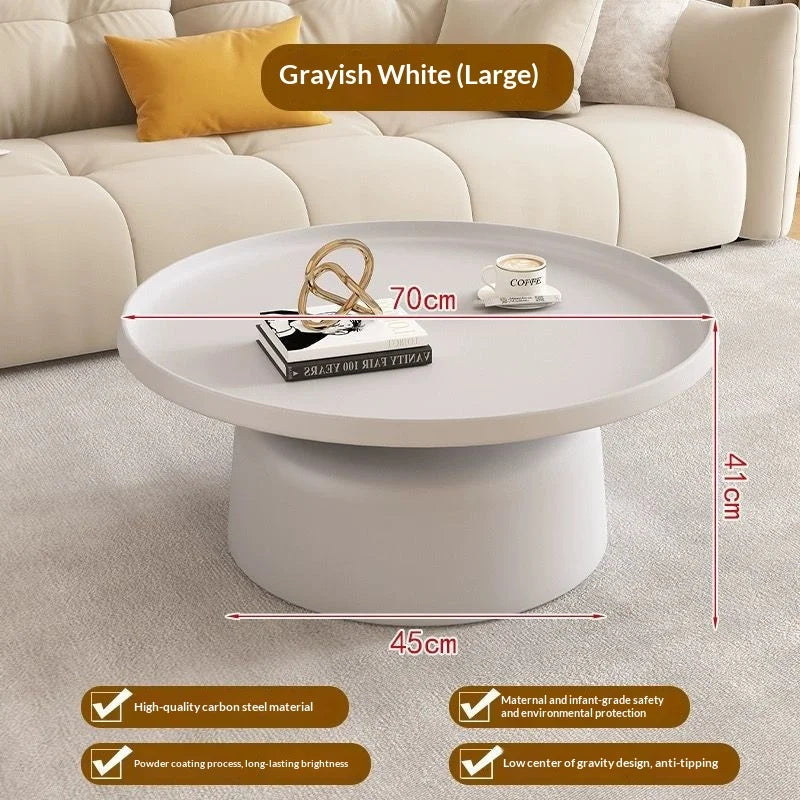 Modern Scandinavian Round Coffee Table, Luxury Minimalist Side Table for Small Spaces, Living Room, Bedroom or Bedside Use
