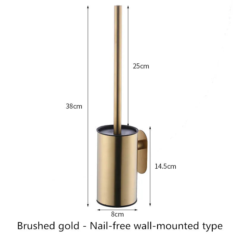 Circular type Stainless Steel Toilet Brush Black Bathroom Cleaning Brush Holder with Toilet Brush Wall Mount Seven color options