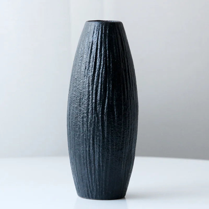 Japanese Style Stoneware Vase, Retro Style Flower Pot, Ceramic Tea Set Ornaments, Zen Home Decoration, Pottery Flower Ware
