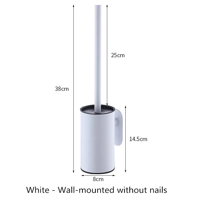 Circular type Stainless Steel Toilet Brush Black Bathroom Cleaning Brush Holder with Toilet Brush Wall Mount Seven color options
