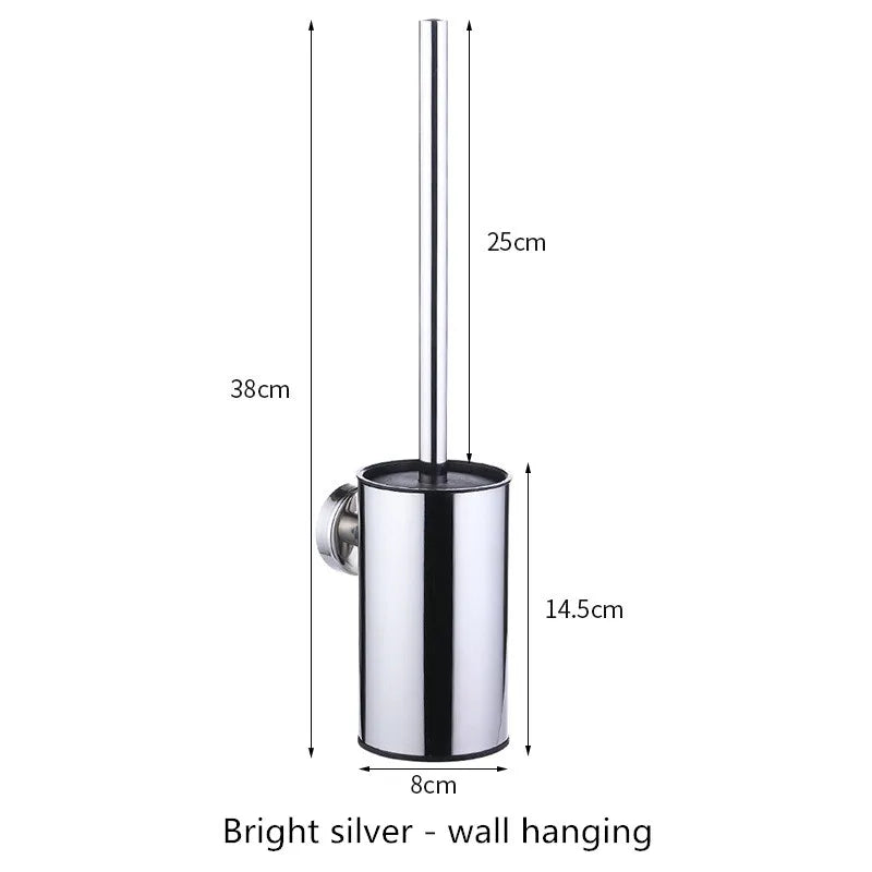 Circular type Stainless Steel Toilet Brush Black Bathroom Cleaning Brush Holder with Toilet Brush Wall Mount Seven color options