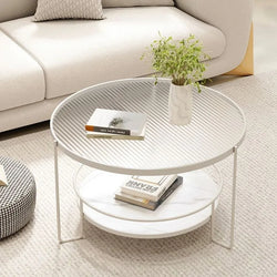 Changhong tempered glass coffee table small apartment living room round household minimalist mini table