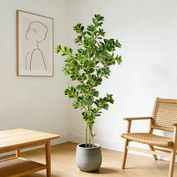 76-115cm Faux Ficus Tree Tall Fake Oak Tree Tropical Green Plant Palstic Banyan Branch For Home Floor Shop Party Wedding Decor